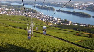 Blick aus der Seilbahn nach Rüdesheim